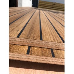 19 mm Teak D�rk plade 122 x 250 cm med Sort Fuge