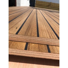 19 mm Teak D�rk plade 122 x 250 cm med Sort Fuge
